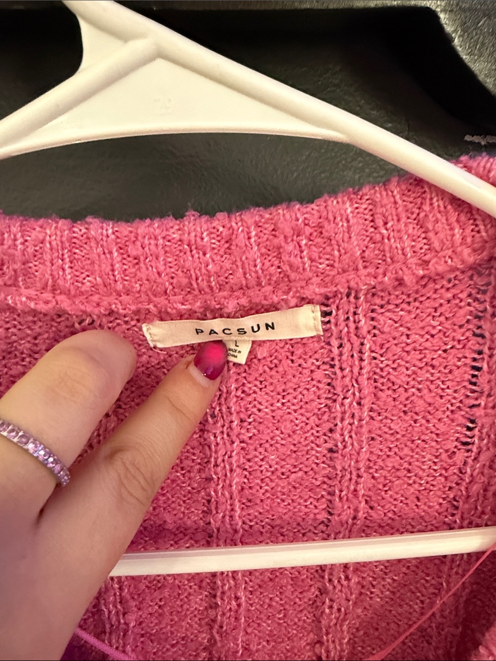 PacSun Hot Pink Ribbed Button-Front Cardigan - Picture 3 of 4
